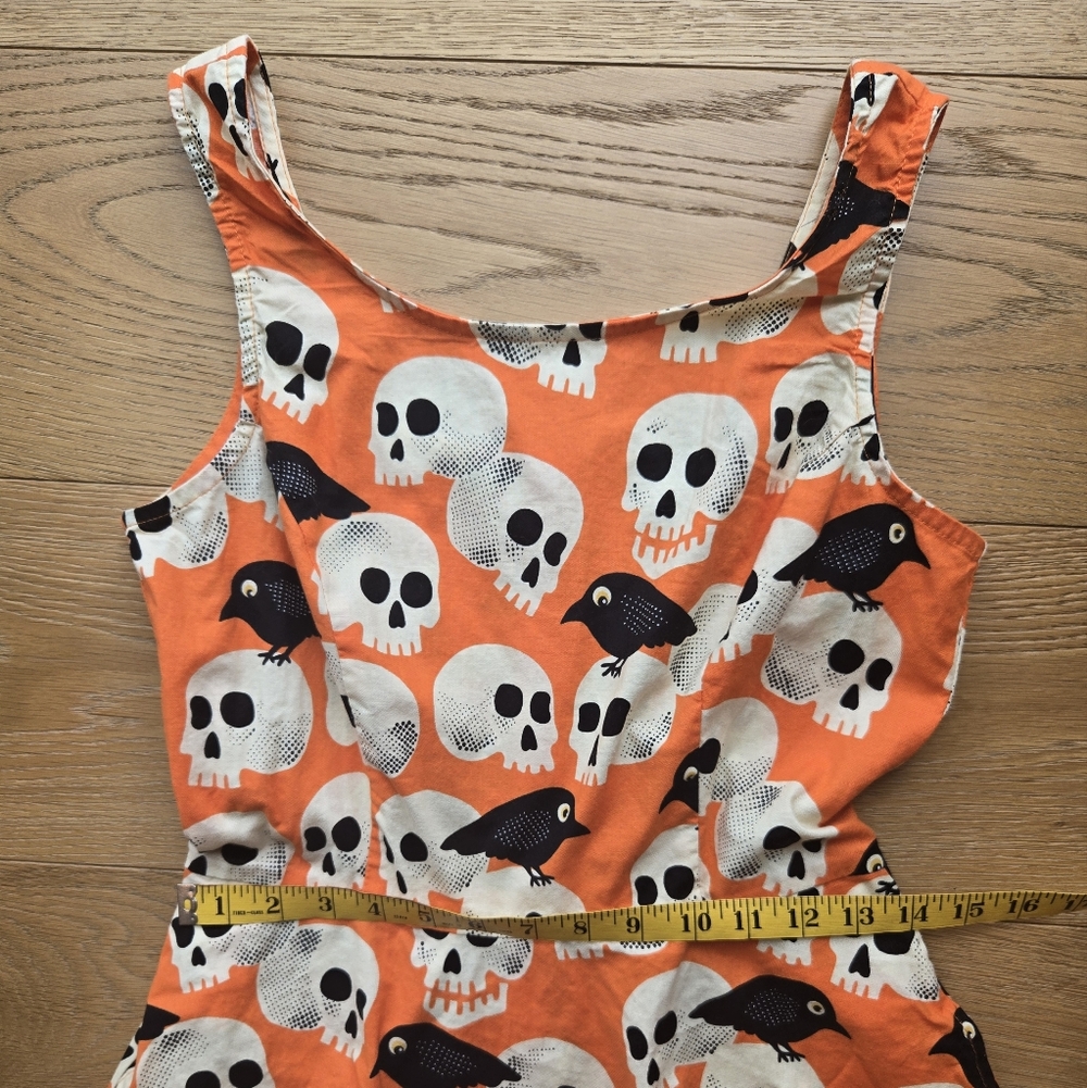 Retrolicious Skull Print Skater Dress Size L - Picture 8 of 12